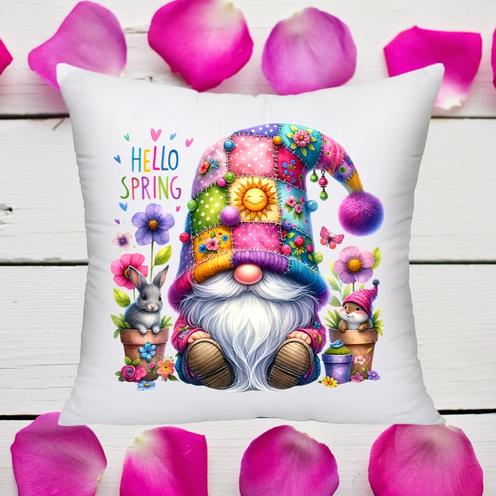 NWT! Hello Spring Gnome Throw Pillow